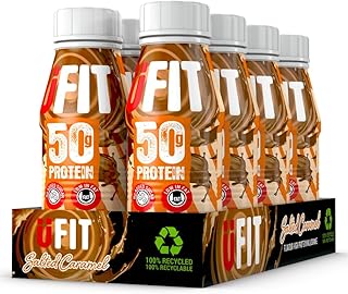 UFIT High 50g Protein Shake, No Added Sugar, Low in Fat, Salted Caramel Flavour Ready to Drink, Pack of 8 x 500 ml (Packaging May Vary)…