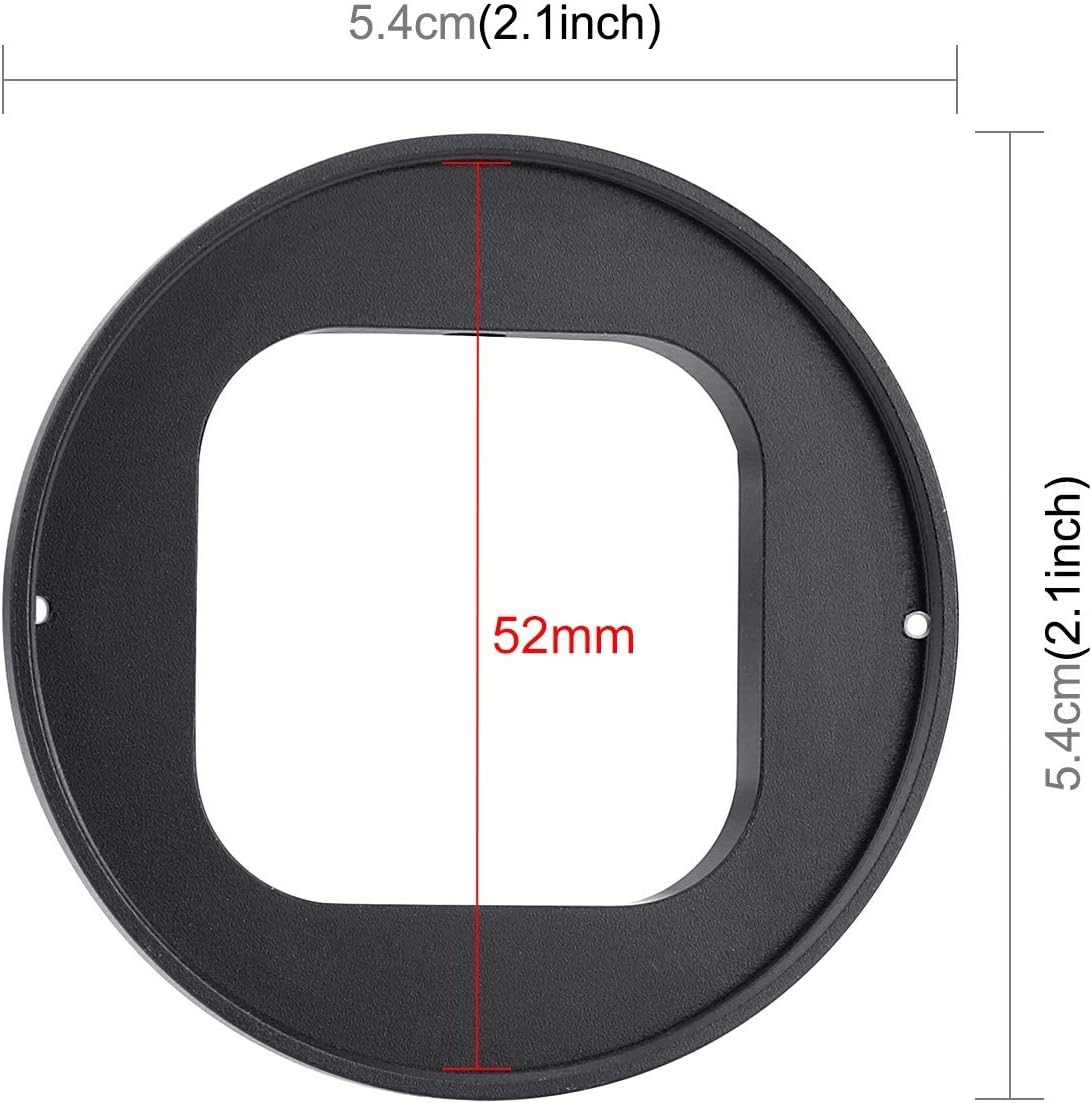 PULUZ 52mm UV Lens Filter Adapter Ring for GoPro Hero11 Hero11 Black Mini HERO10 Black HERO9 Black， Lens Filter Converter Ring with Lens Cap for Hero 11 10 9-2