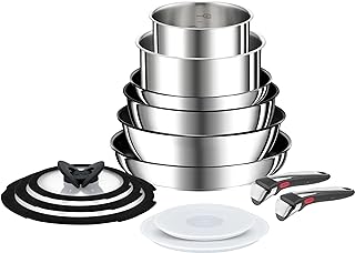 Tefal Ingenio Preference ON 13 piece Non-Stick Induction Pan Set, 24&28cm Frying Pans, 16&20cm Saucepans, 26cm Wok Pan, 24cm Sautepan, 16&20&24cm Glass Lids, 16&20cm Hermetic Lids, 2 Handles, L9749432