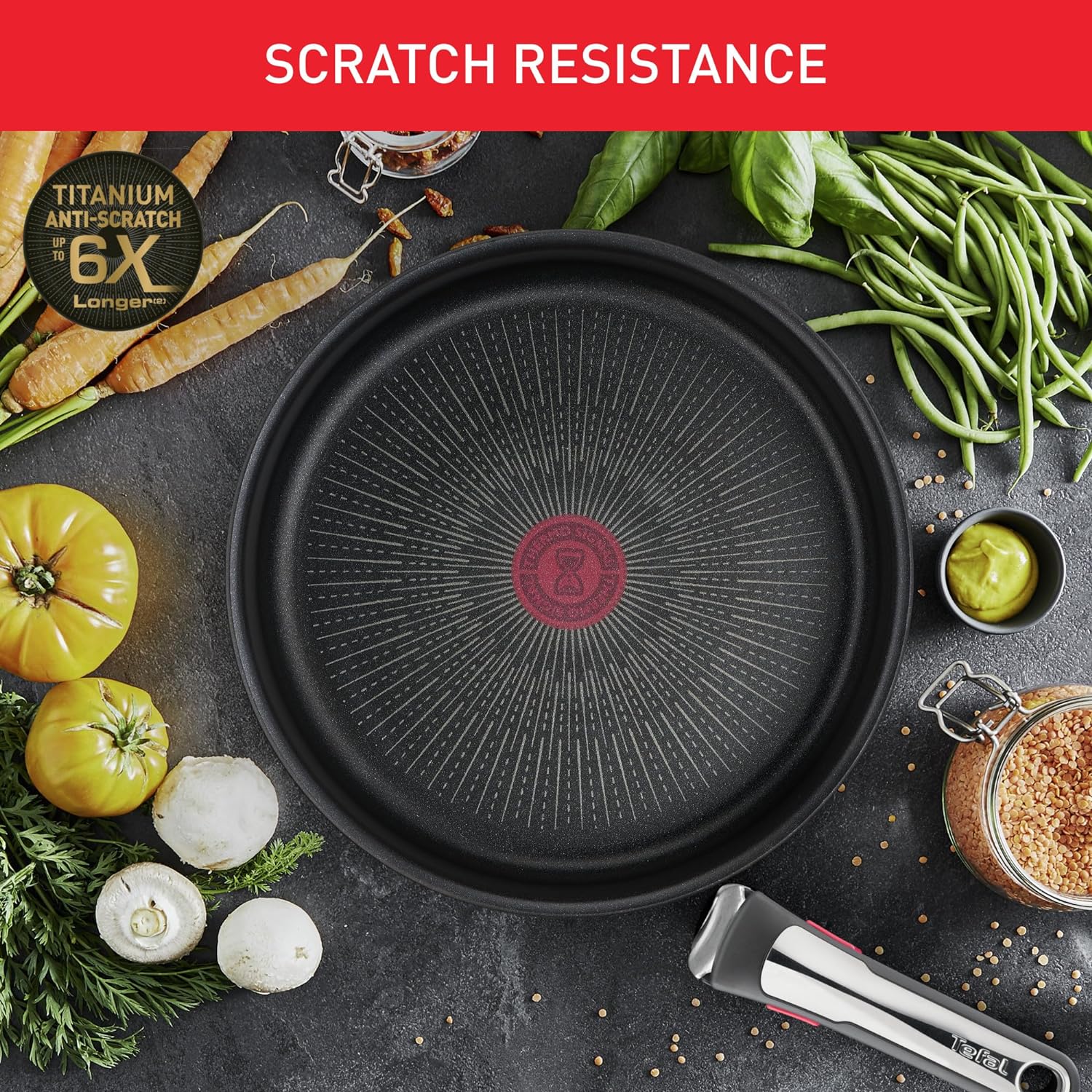 Tefal Ingenio Preference ON 13 piece Non-Stick Induction Pan Set, 24&28cm Frying Pans, 16&20cm Saucepans, 26cm Wok Pan, 24cm Sautepan, 16&20&24cm Glass Lids, 16&20cm Hermetic Lids, 2 Handles, L9749432-5