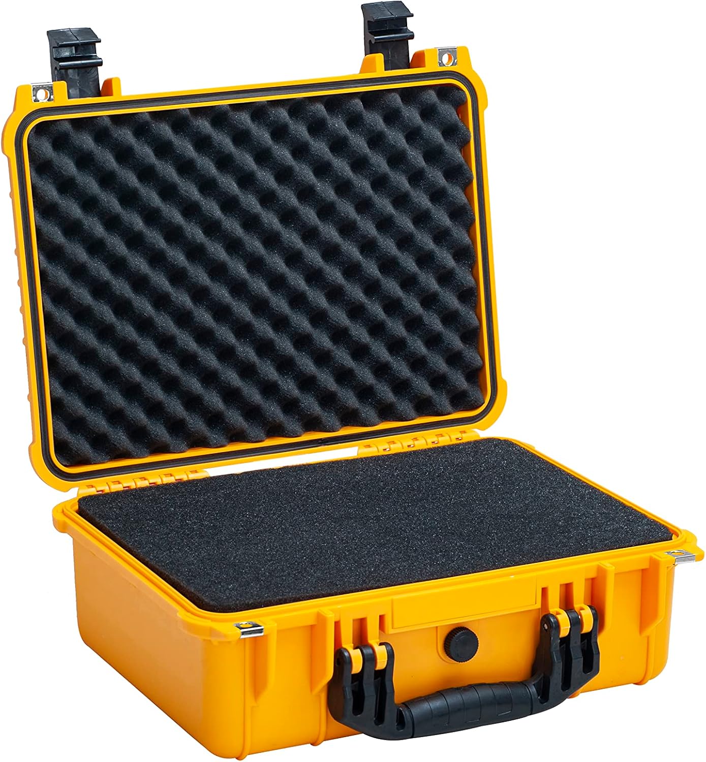 MEIJIA Portable All Weather Waterproof Camera Case with Customizable Fit Foam,Fit Use of Drones, Camera, Equipments, Pistols,15.98x12.99x6.85inches (Yellow)-2