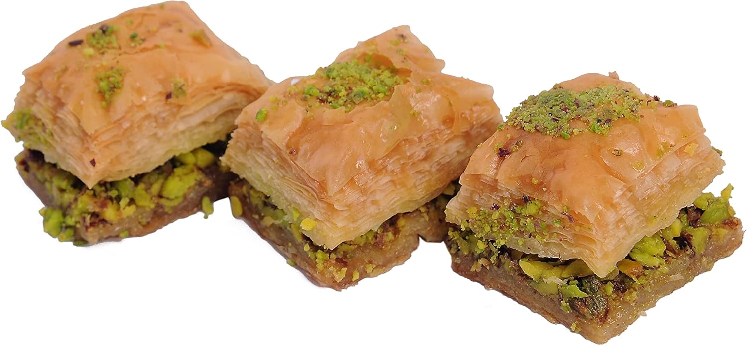 Mughe Gourmet Luxury Assorted Turkish Baklava Pastry Gift Elegant Tin Box 1.32lb/600g - Pistachio, Walnut, Cashew, Hazelnut Dessert Gifts Bitesize Baklawa Sweet Perfect for Fathers Day and more-3