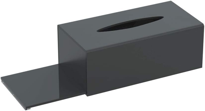 HIIMIEI Acrylic Tissue Box Cover Black Tissue Holder Napkin Dispenser for Home Office Restaurant - Black-5