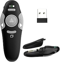 QUI Presentation Clicker Pointer, 328FT Wireless Presenter Remote PPT PowerPoint Clicker, 2.4GHz Presentation Pointer Slide Advancer for Mac, Laptop (Green Function Indicator Light)