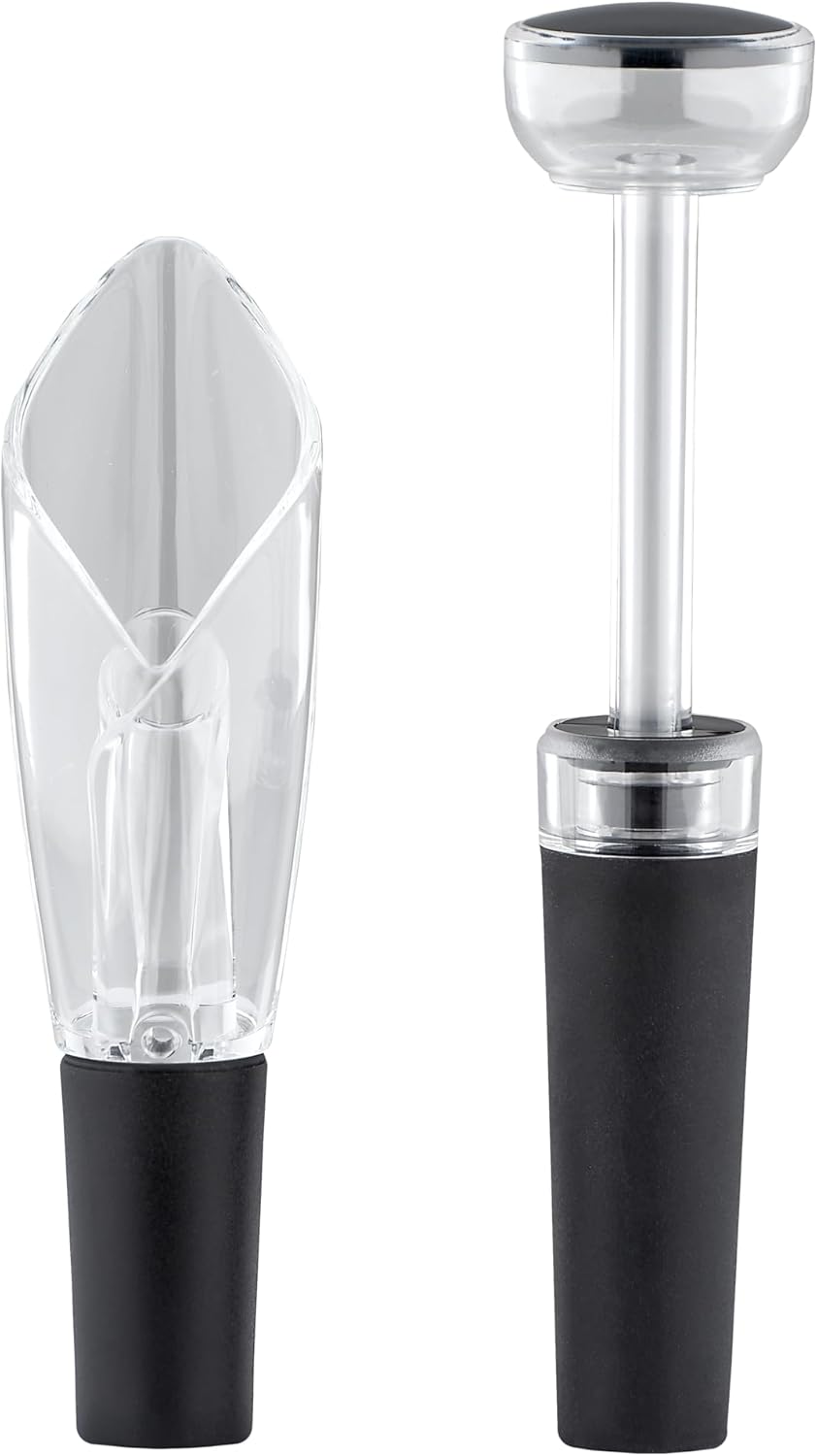 Haier Wine Aerator Pourer and Wine Bottle Stopper Set, includes Tulip Wine Aerator Pourer, Wine Bottle Stopper, Premium Quality-0