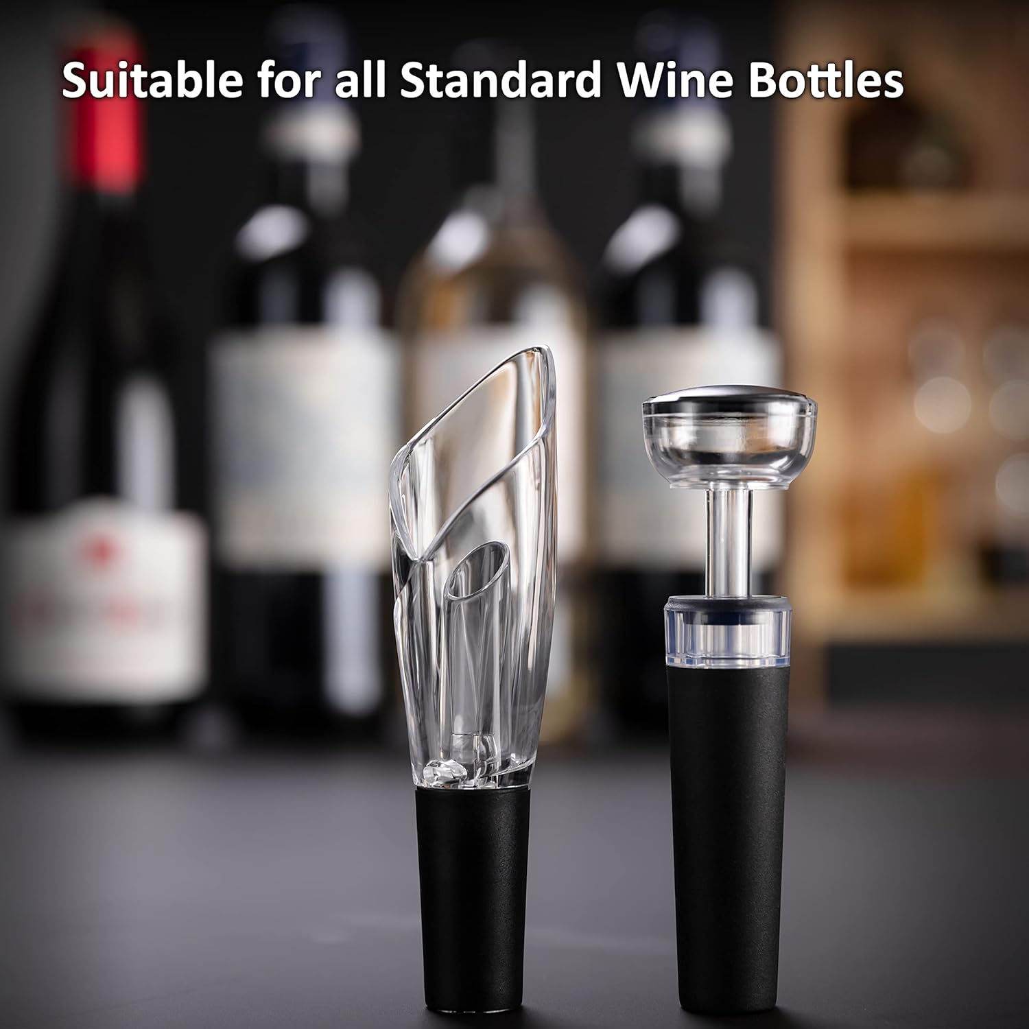 Haier Wine Aerator Pourer and Wine Bottle Stopper Set, includes Tulip Wine Aerator Pourer, Wine Bottle Stopper, Premium Quality-6