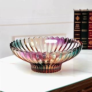 12.5 inch Diameter Crystal Glass Colorful Fruit Bowl kitchen decor accessories