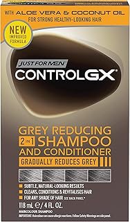 Just For Men Control GX 2-in-1 Shampoo & Conditioner, Gradually & Permanently Reduces Grey Hair With Each Wash – All Shades, 118 ml