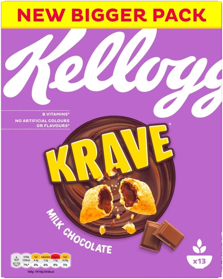 Kellogg's Krave Milk Chocolate Breakfast Cereal, 410g-0