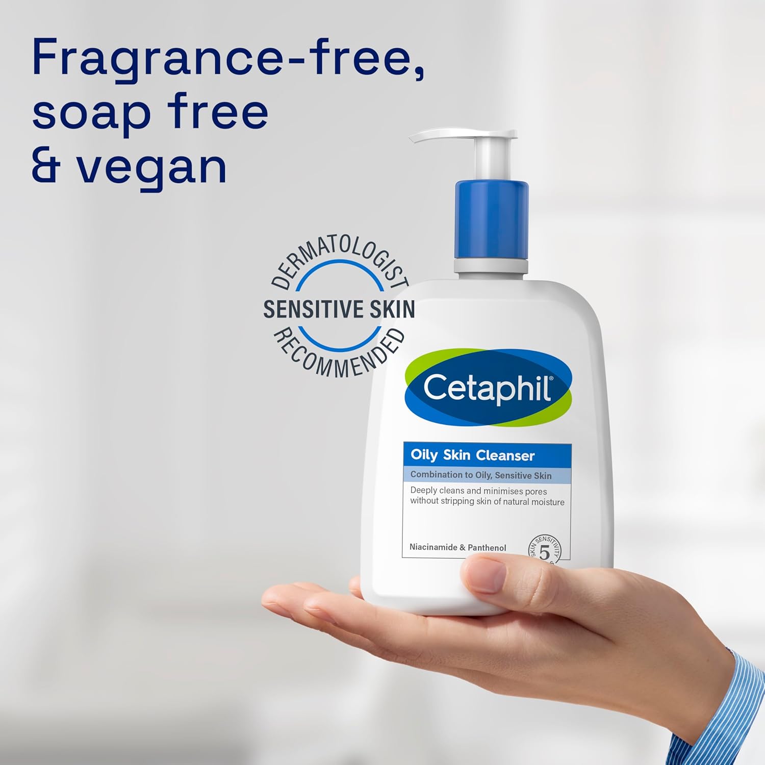 Cetaphil Oily Skin Cleanser, 473ml, Face Wash, For Combination to Oily Sensitive Skin, With Niacinamide-4