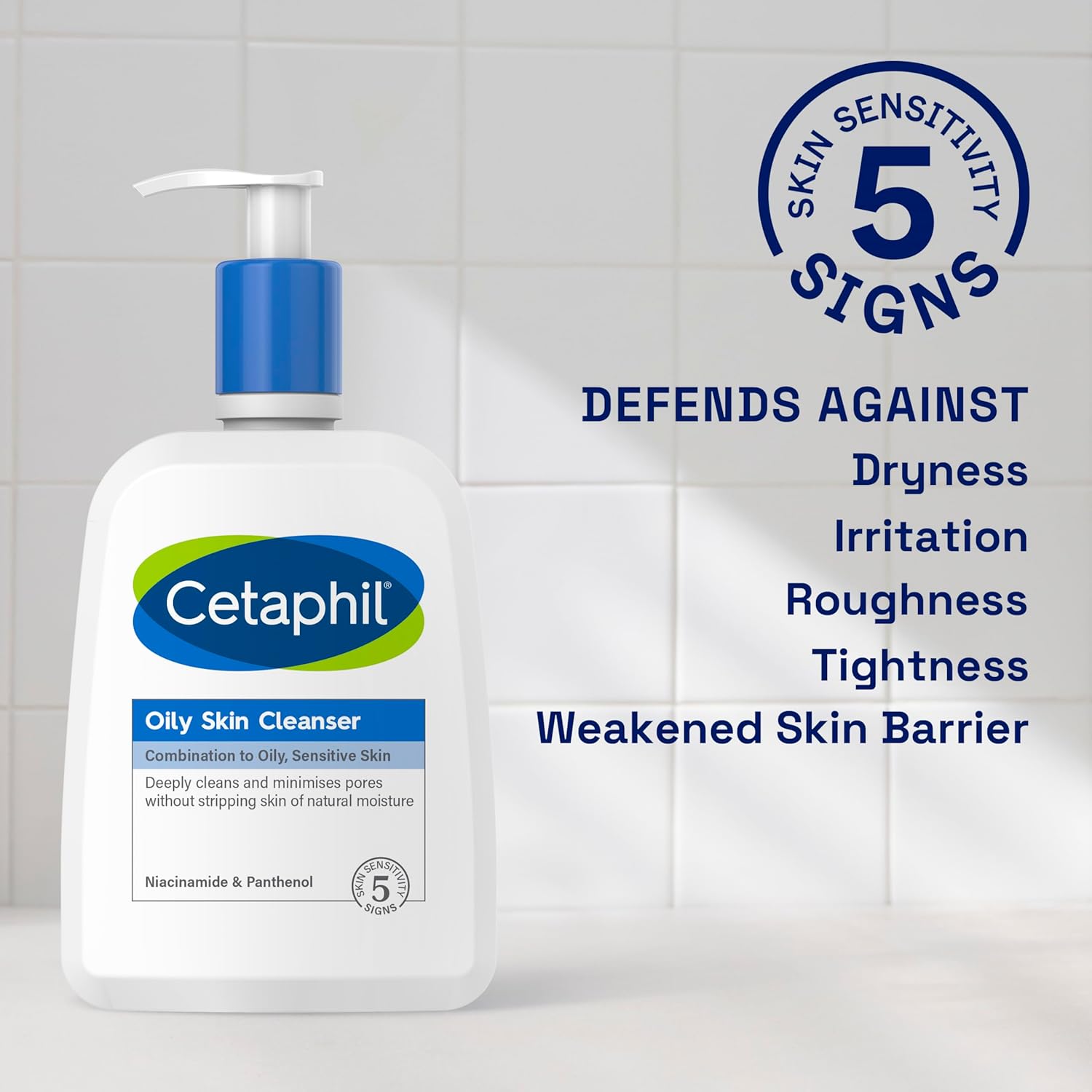 Cetaphil Oily Skin Cleanser, 473ml, Face Wash, For Combination to Oily Sensitive Skin, With Niacinamide-7