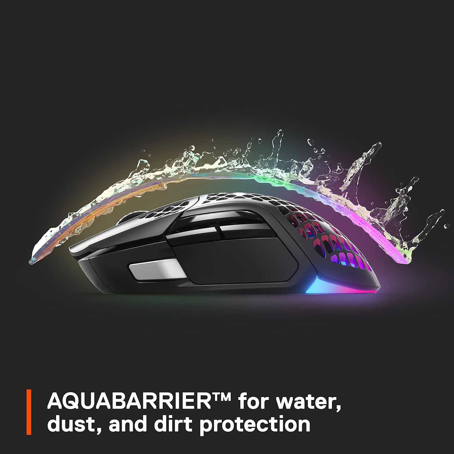 SteelSeries Aerox 5 Wireless - Holey RGB Gaming Mouse - Ultra-lightweight Water Resistant Design - 9 Buttons - Bluetooth/2.4 GHz - 18K DPI TrueMove Air Optical Sensor-6