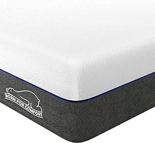 wowttrelax Single Memory Foam Mattress, 8 Inch with Soft Fabric, Skin-friendly Mattress, Breathable Cover, 2 Layer for More Supportive, Medium Firm-3FT Mattress-90x190x20cm