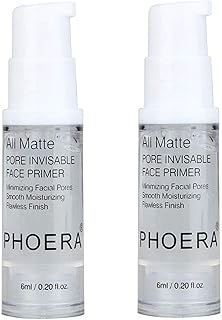 2Pcs Makeup Primer For PHOERA All Matte Oil Free Full Coverage Foundation Base Long Lasting Hydrating Smoothing Moisturizing Makeup Base Matte Face Foundation Primer (#2pcs 6ml)