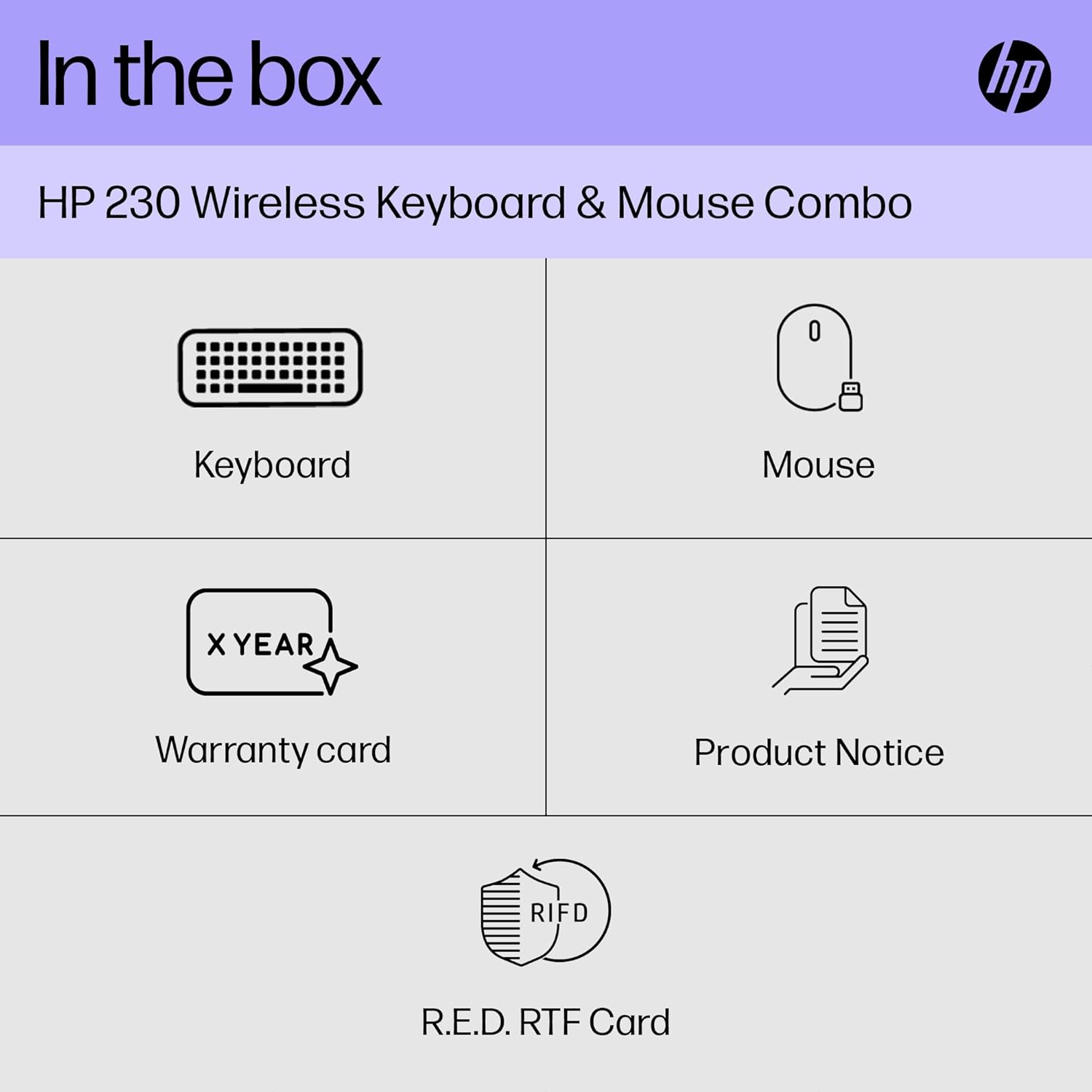 HP 230 Wireless Mouse and Keyboard Combo, quiet and comfortable keystrokes, Number Pad, QWERTY UK Layout, 1600 DPI Optical Mouse Sensor, 2.4GHz Wireless USB dongle included, White-6