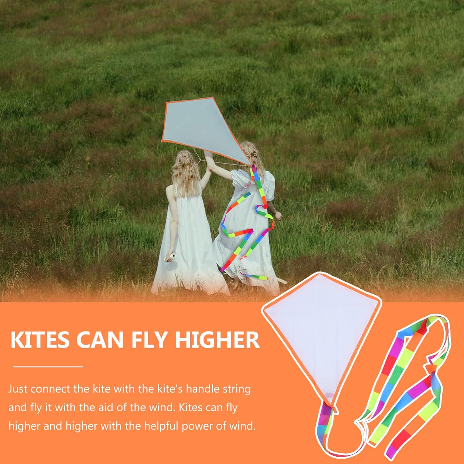 TOYANDONA DIY Kites for Kids, 3 Sets Kite Making Kit DIY Blank Painting Kite Easy to Fly Kite for Kids Coloring Kites (Random Color/with 30m Kite String)-3