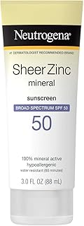 Neutrogena Sheer Zinc Dry Touch Spf#50 Sunscreen 3 Ounce (88ml)