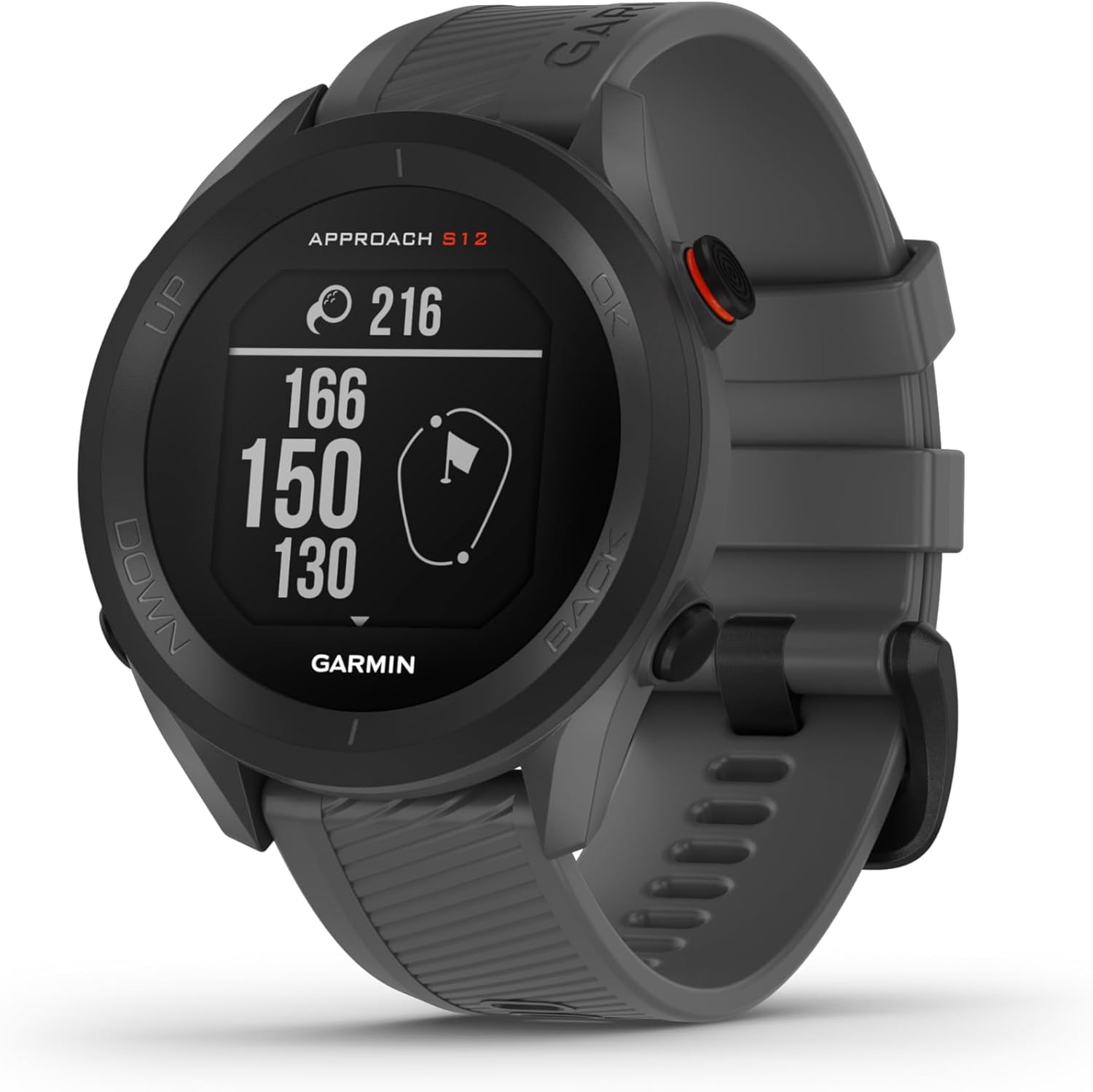 Garmin Approach S12 GPS Golf Watch, Sunlight Readable Display, Preloaded with 42,000+ courses, up to 30 hours battery life in GPS mode, Slate Grey-0