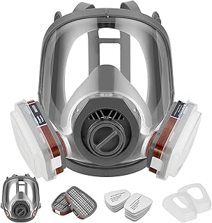 ZXICH Reusable Volume Mask with Filter for Protection Against Vapours & Particles Gas Mask Function Mask Dust Mask for Paints, Varnishes, Carpentry Work, Agriculture