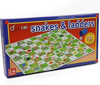 DIVCHI Traditional Snakes and Ladders Board Game for Kids & Adults For 2-6 players Suitable For Years 3+