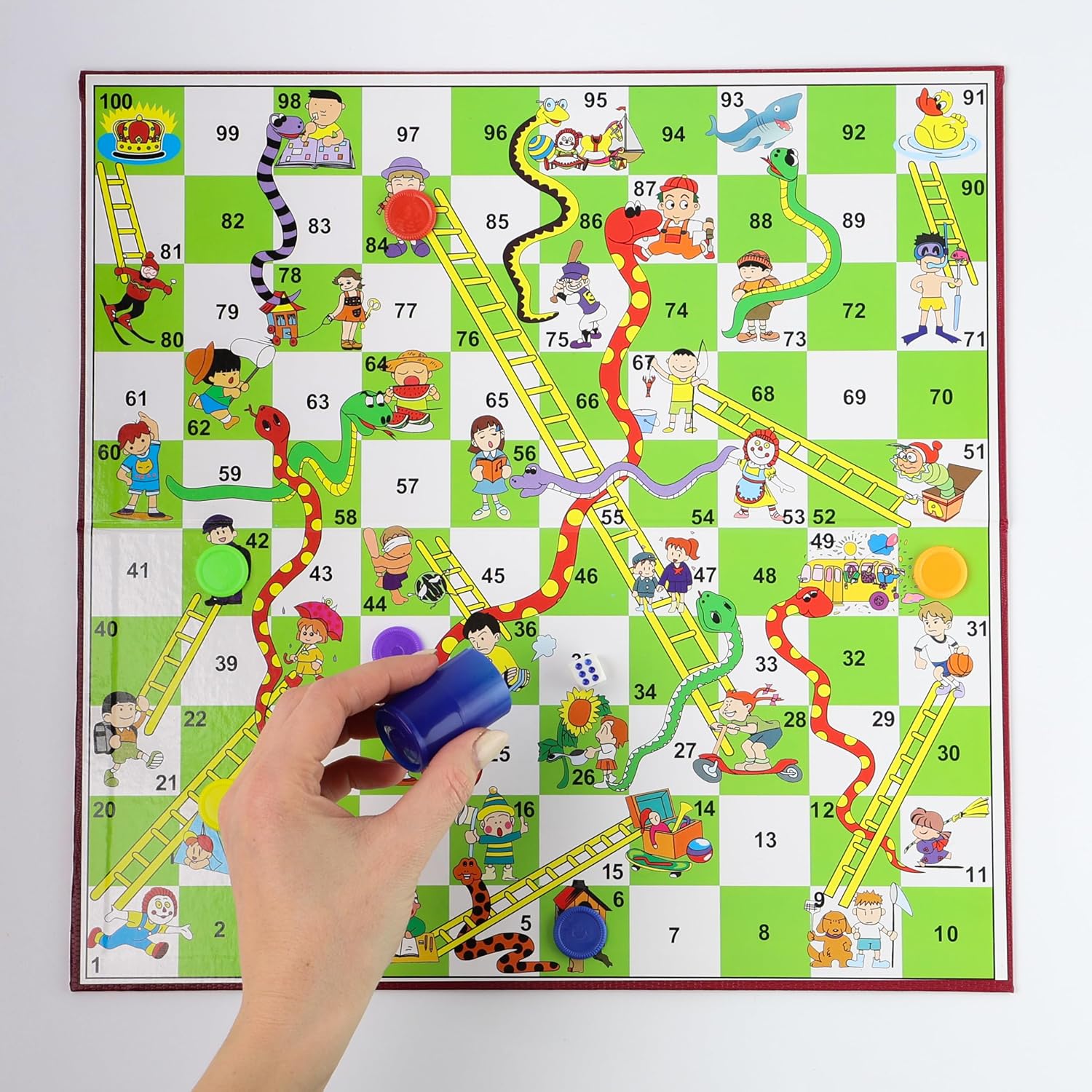 DIVCHI Traditional Snakes and Ladders Board Game for Kids & Adults For 2-6 players Suitable For Years 3+-3