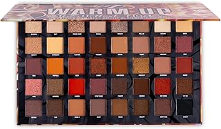 W7 Warm Up Pressed Pigment Palette - 40 High Impact Warm Tone Colours - Flawless Long-Lasting Glam Makeup