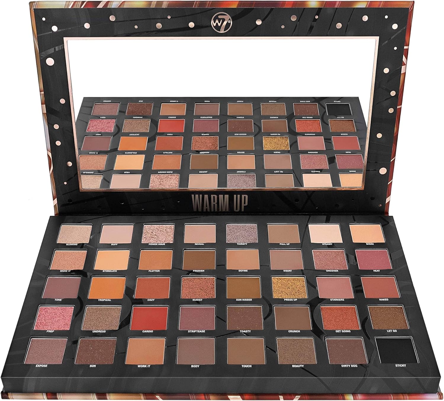 W7 Warm Up Pressed Pigment Palette - 40 High Impact Warm Tone Colours - Flawless Long-Lasting Glam Makeup-3