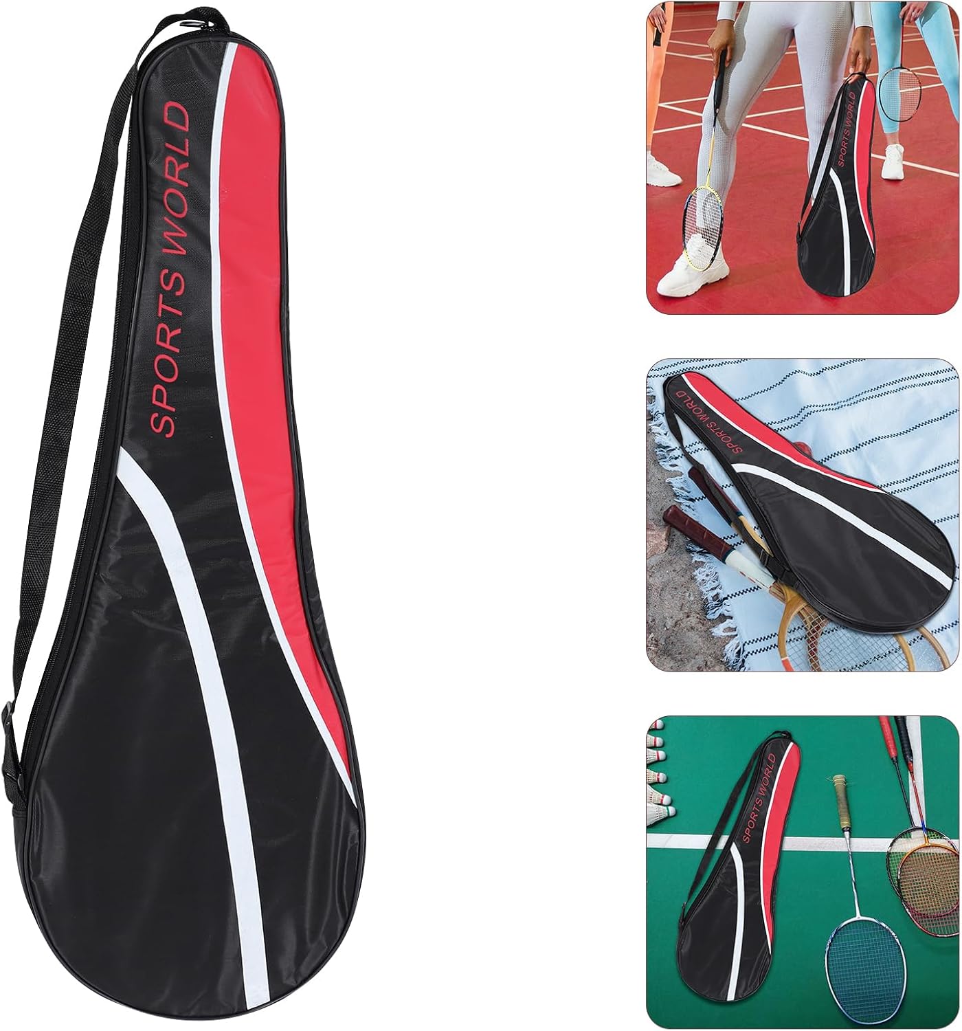 BESPORTBLE Badminton Racquet Cover Bag, Single Badminton Racket Cover Shoulder Bag Waterproof Badminton Racquet Carry Bag for Men Women Youth and Adult Badminton Sports Supply-7