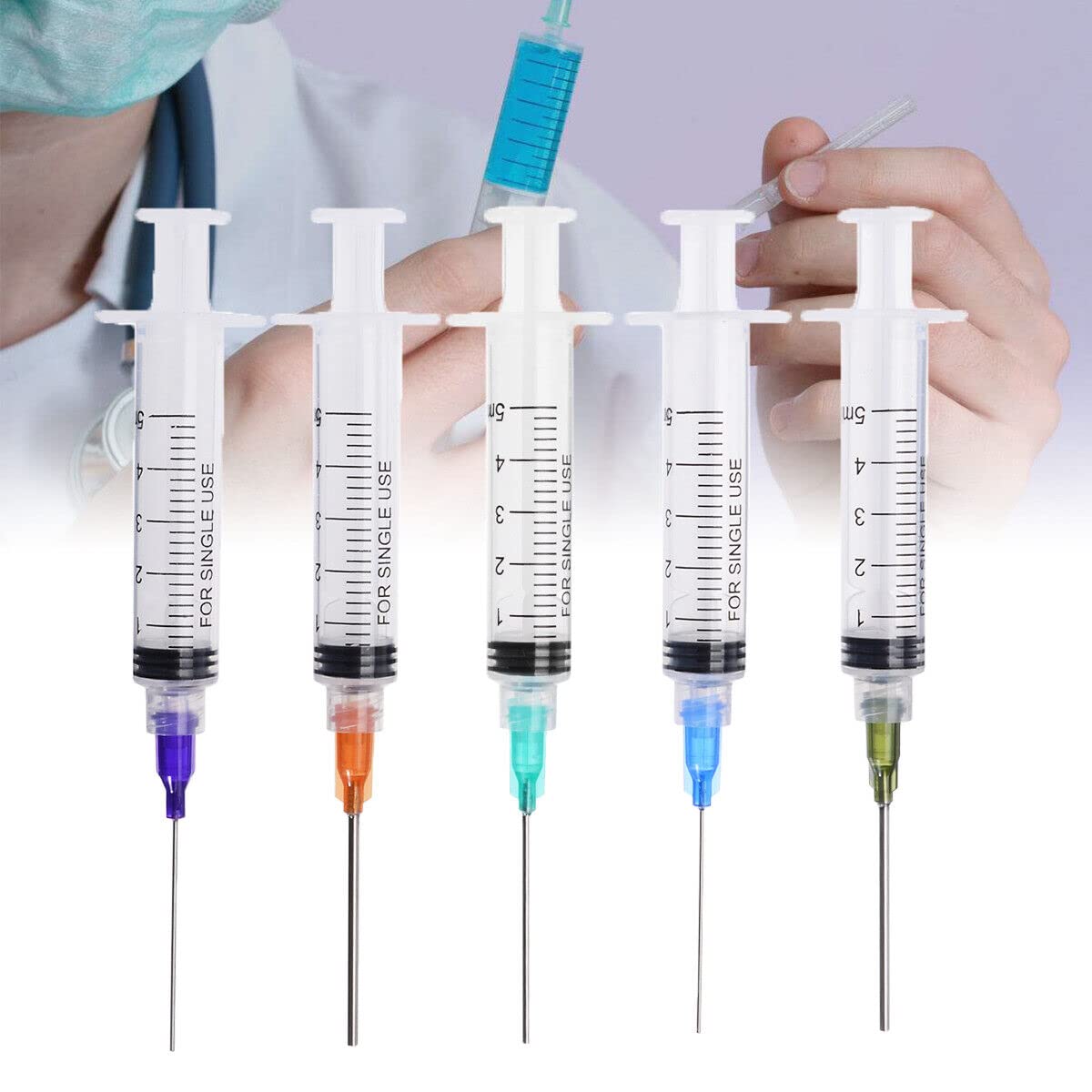 5 Pack 5ml Ink Filling Syringe Luer Lock Plastic Syringes With Platic 1.5'' Blunt Needle Tip For Liquid Glue Oil Ink-1