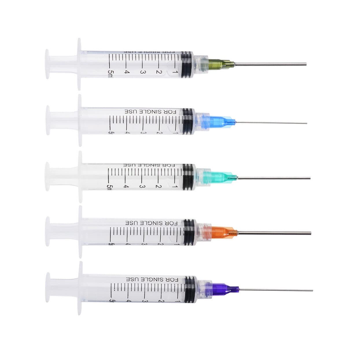 5 Pack 5ml Ink Filling Syringe Luer Lock Plastic Syringes With Platic 1.5'' Blunt Needle Tip For Liquid Glue Oil Ink-3