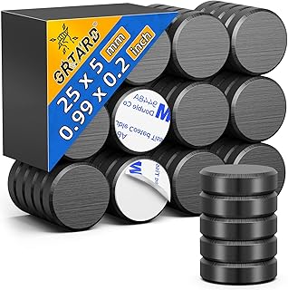 30 Pack 1 Inch (25 mm) Magnets for Crafts with Adhesive Backing Ceramic Magnets Round Disc Magnets, Perfect for Refrigerator Button DIY Cup Tiny Magnet Craft Hobbies, Science Projects