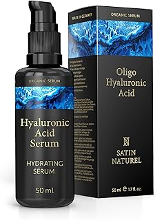 Oligo Hyaluronic Acid Serum for Face 50ml, Face Serum Skincare for a Rejuvenated Skin - Collagen Serum for Face with Organic Aloe Vera for Sensitive Skin - Vegan Skin Care by Satin Naturel