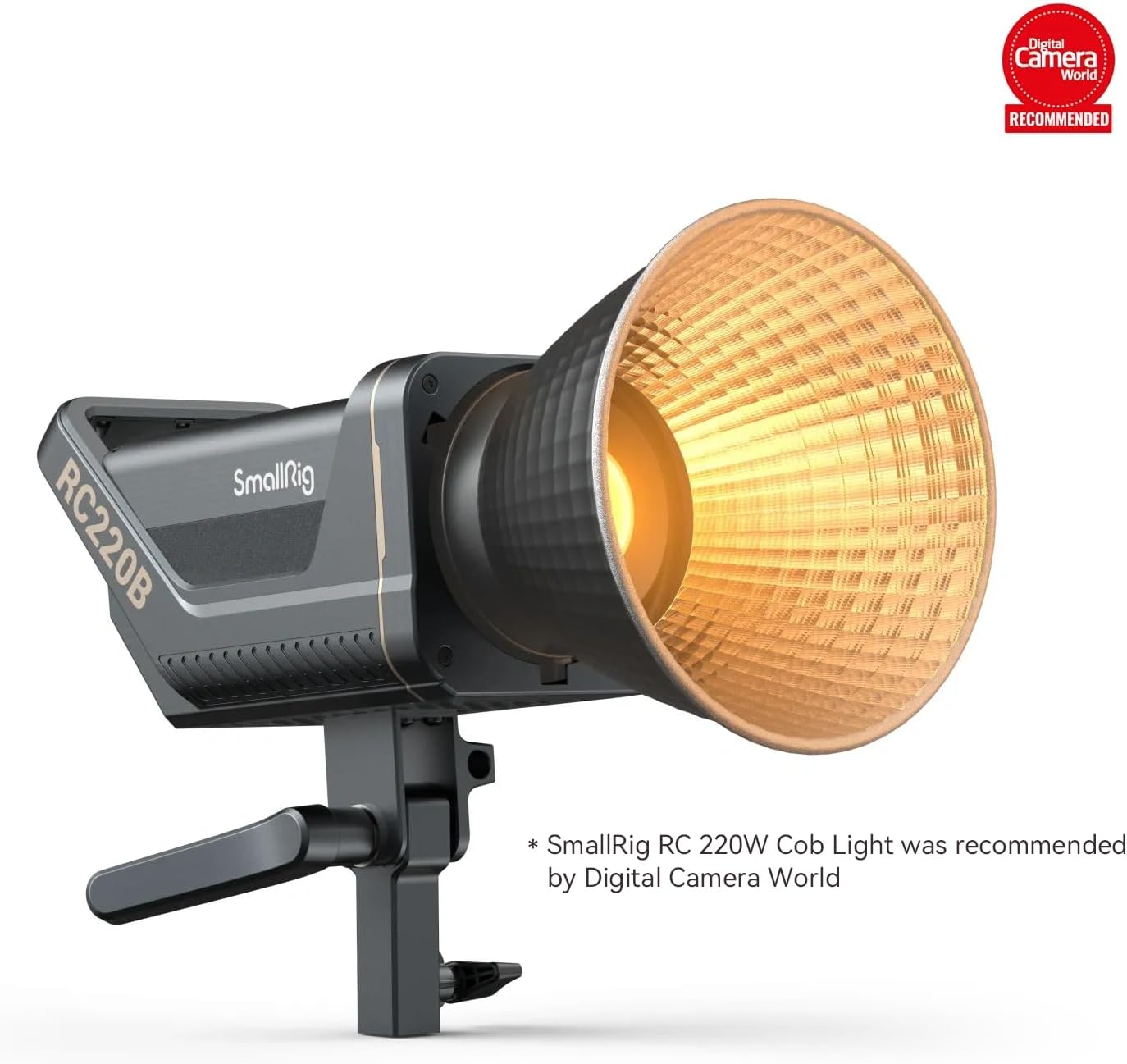 SMALLRIG RC 220B 220W Bi-Color COB Video Light, 2700K-6500K 84500Lux Continuous Output Light with 9 Lighting Effects, CRI 95+ Bowens Mount Light with 2 Power Supply Methods App Control – 3622-7