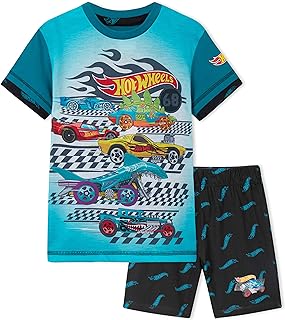 Hot Wheels Boys Pyjamas for Kids 2 Piece Summer Nightwear Short PJs for Boys Breathable Lounge Wear Age 3-8 Official Merchandise Gifts for Boys