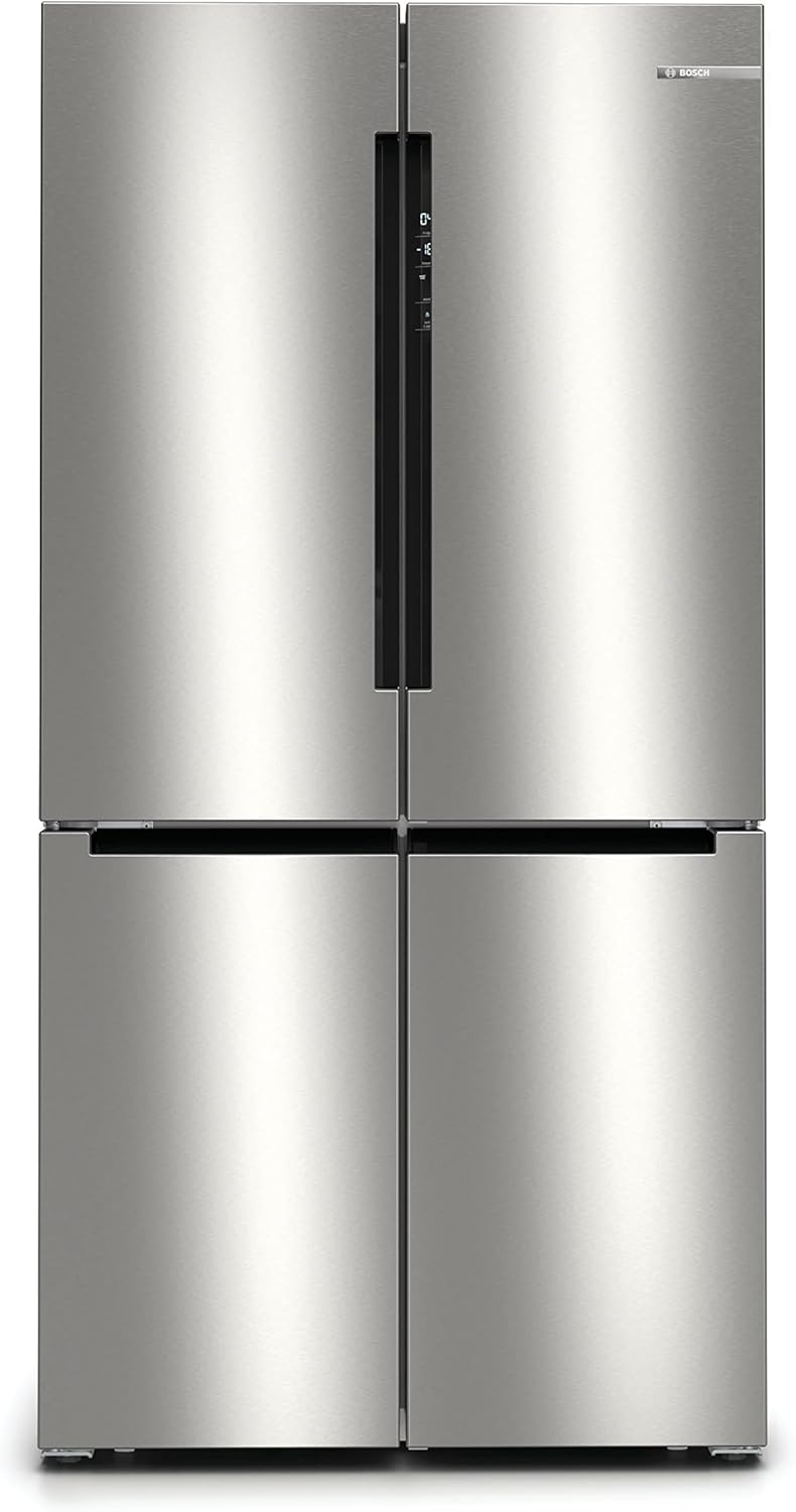 Bosch Home & Kitchen Appliances KFN96APEAG French Door Fridge Freezer with XXL Capacity, NoFrost, HomeConnect, VitaFresh XXL Pro 0C, 183 x 91 cm, Silver, Freestanding, Serie 6-0