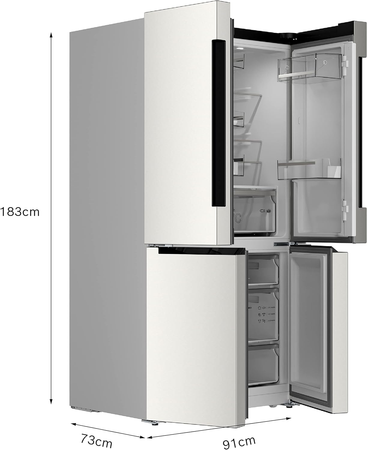 Bosch Home & Kitchen Appliances KFN96APEAG French Door Fridge Freezer with XXL Capacity, NoFrost, HomeConnect, VitaFresh XXL Pro 0C, 183 x 91 cm, Silver, Freestanding, Serie 6-2