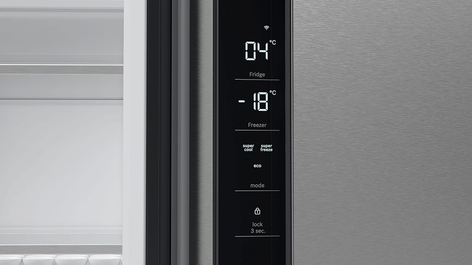 Bosch Home & Kitchen Appliances KFN96APEAG French Door Fridge Freezer with XXL Capacity, NoFrost, HomeConnect, VitaFresh XXL Pro 0C, 183 x 91 cm, Silver, Freestanding, Serie 6-7