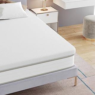 Frideko 7cm Single Mattress Topper Memory Foam Mattress Topper with Washable Zipped Cover, Back Pain Support Mattress Topper for Single Bed, Caravan, Hard Mattress