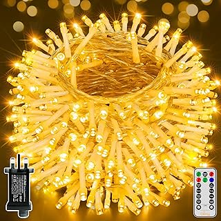 Ollny Fairy Lights for Indoor Outdoor - 40M 400 LEDs String Lights Mains Powered with Timer/Remote, Waterproof Outside Garden Lights for Bedroom/Party/Wedding/Tree/Home/Pation(Warm White)