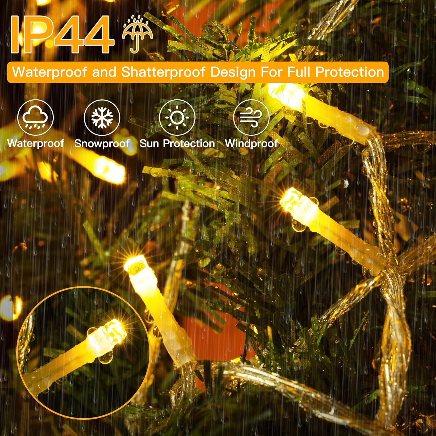 Ollny Fairy Lights for Indoor Outdoor - 40M 400 LEDs String Lights Mains Powered with Timer/Remote, Waterproof Outside Garden Lights for Bedroom/Party/Wedding/Tree/Home/Pation(Warm White)-3