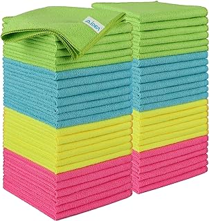 AIDEA Microfibre Cleaning Cloths 50 Pack,Reusable Kitchen Cleaning Towels Dish Cloths,Lint Free Streak Free Washable Duster Cloth for House, Car, Motorbike,Windows,30 x 30 cm