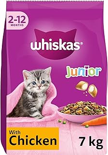 Whiskas Junior Chicken 7 kg Bag, Kitten Cat Dry Food - Pack May Vary