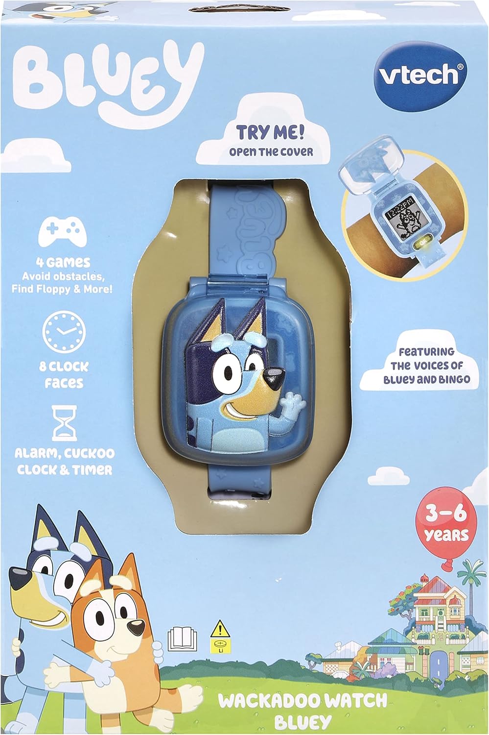 VTech Bluey Wackadoo Bluey Learning Watch, Official Bluey Toy, Toddler Watch with Stopwatch, Timer, Alarm & Games, Educational Gift for Children Ages 3, 4, 5, 6 + Years, English Version,Medium-5