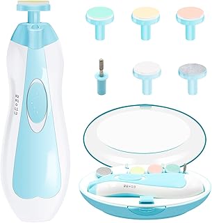 Baby Nail File, 6 in 1 Safety Cutter Trimmer Clipper with LED Front Light - Safe and Quiet, Baby Nail Trimmer for Newborn Toddler Toes and Fingernails, Trim and Polish