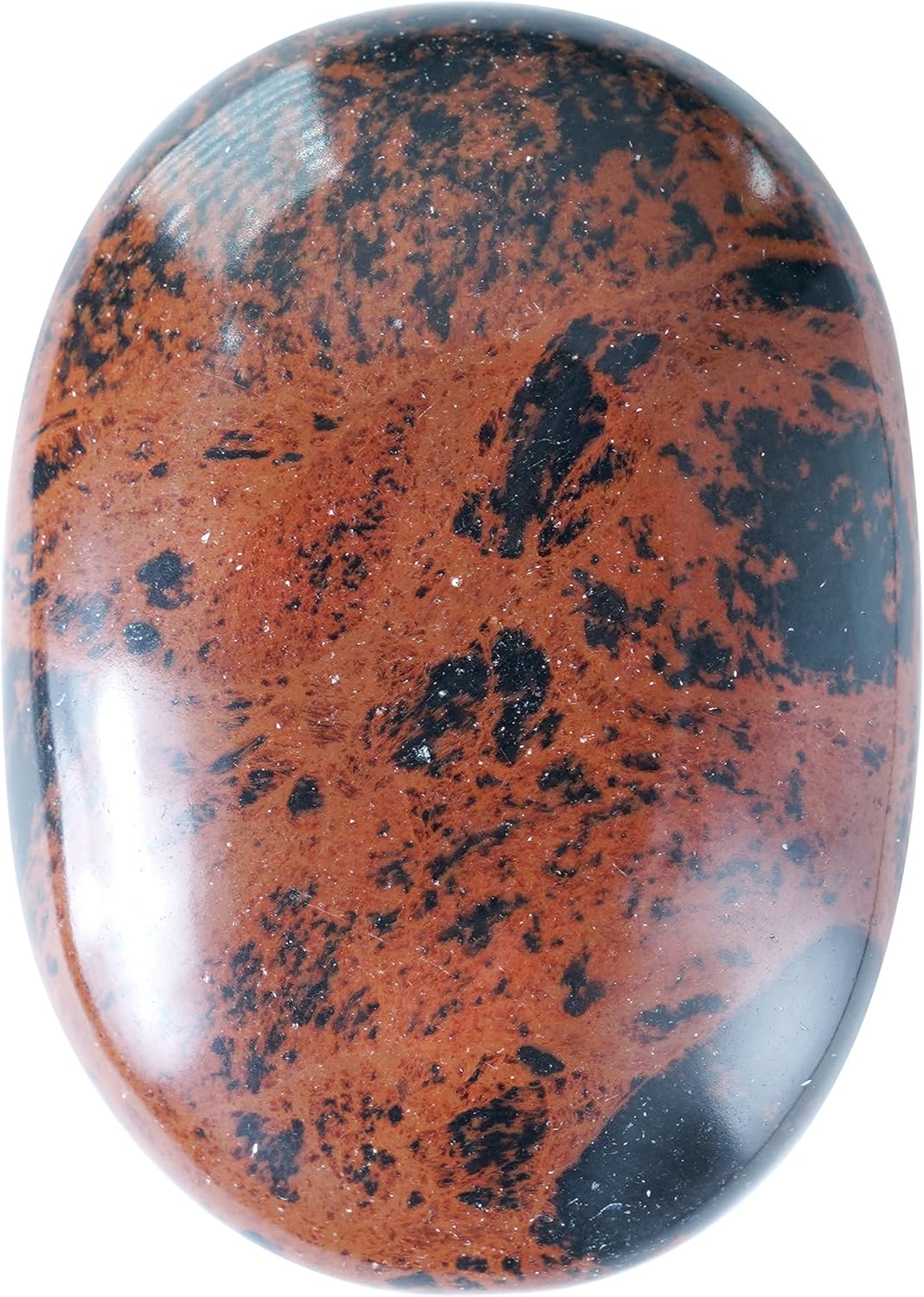 Crocon Mahogany obsidian Large oval Palm Stone Pocket Massage Worry Stones for Natural Body Chakra Balancing Reiki Healing Stones and Crystal Grid Healing Massage Spa Crystals-0