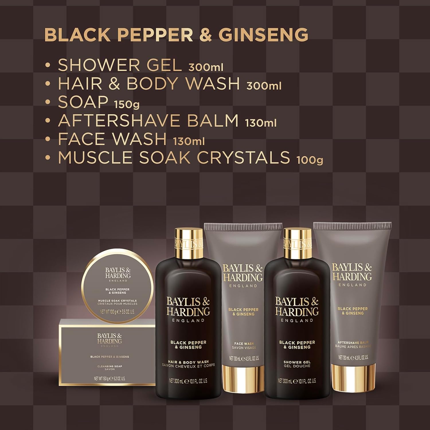 Baylis & Harding Black Pepper & Ginseng Men's Luxury Shower & Prep Gift Set - Vegan Friendly (Pack of 1)-2