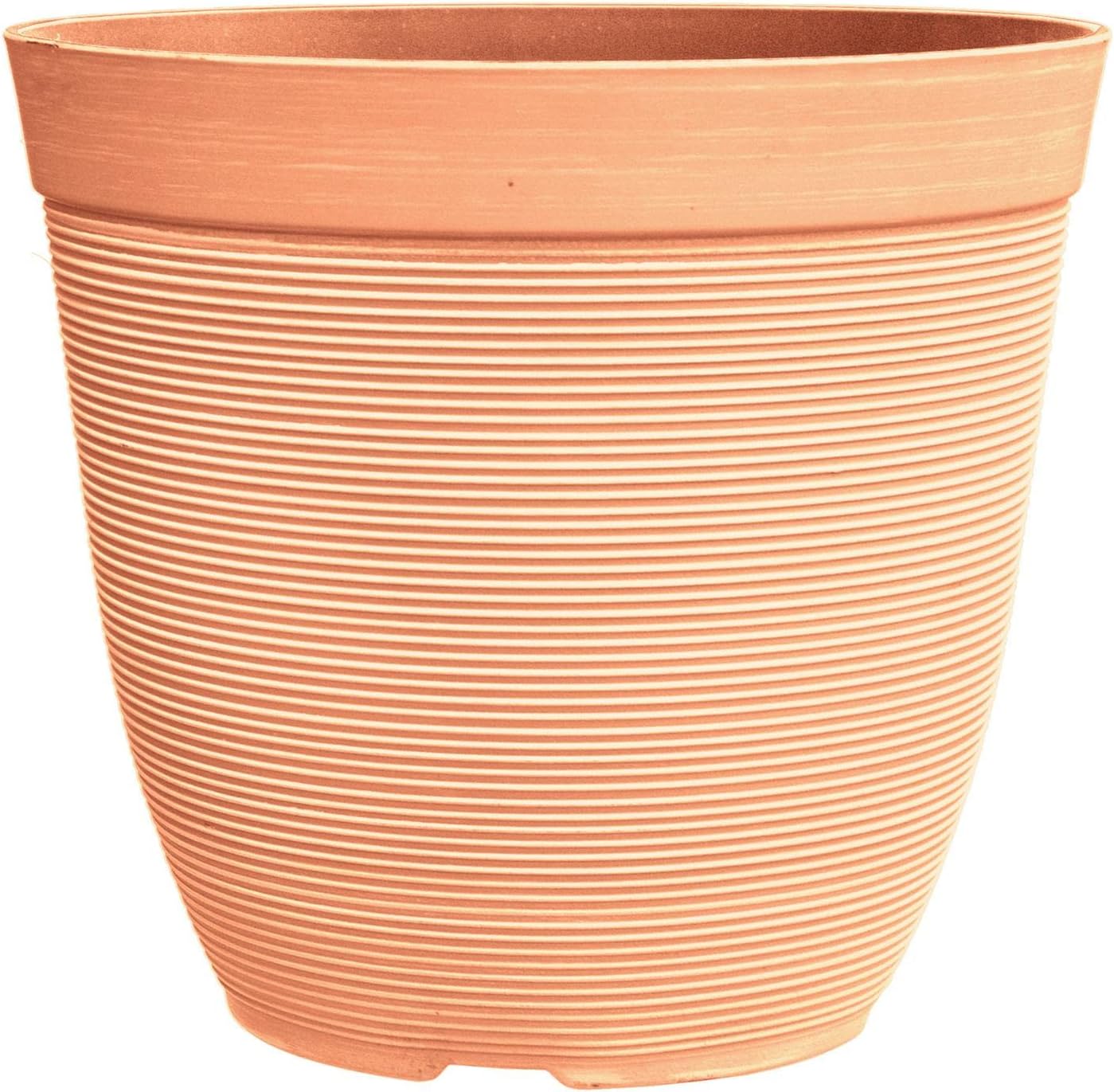 simpa Rustic Ridge Plastic Planter Pots - TERRACOTTA, Single Pot - 28cm (H) x 30cm Diameter-0