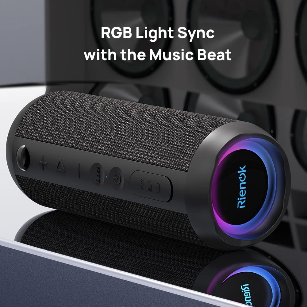 RIENOK Bluetooth Speaker Portable Wireless Bluetooth Speaker with 30W Enhanced Bass IPX7 Waterproof Bluetooth 5.3 Outdoor Speaker for Travel Sport-3