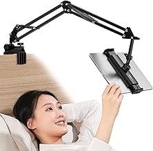 ULANZI iPad Holder for Bed, T2 Tablet Holder for Readind in Bed 360° Rotation, iPad Stand with Flexible Arm, Height and Angle Adjustable, iPad Mount for iPad Air mini Pro, 4.6~12.9" Devices