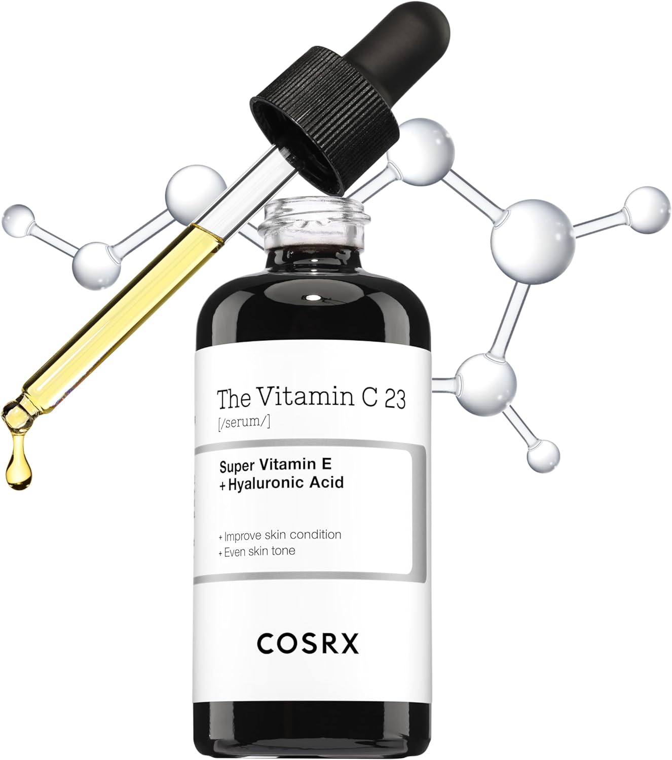 COSRX Pure Vitamin C 23% Serum with Vitamin E & Hyaluronic Acid, Brightening & Hydrating Facial Serum for Fine Lines, Uneven Skin Tone & Dull Skin, Korean Skincare, 0.7oz/20g-0